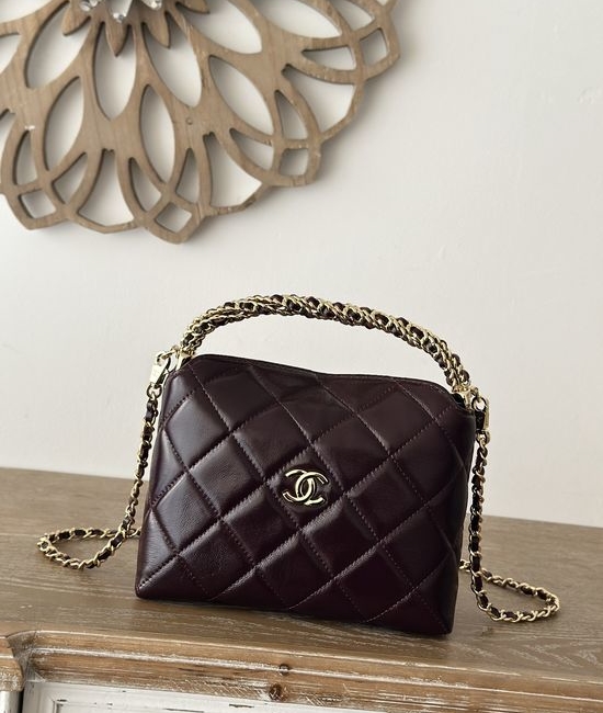 Chanel Hobo Woven Handle Lunch Box Bag 66027