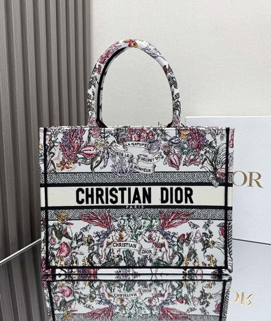 Christian Dior CD Book Tote Embroidered Shopping Bag 1286