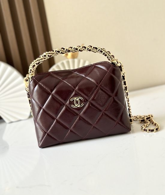 Chanel Hobo Woven Handle Lunch Box Bag 66027