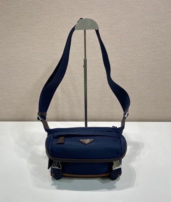 Prada Mini Nylon Leather Crossbody Messenger Bag 2VH171