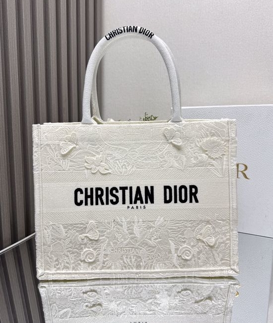 Christian Dior CD Book Tote Embroidered Handbag 1286