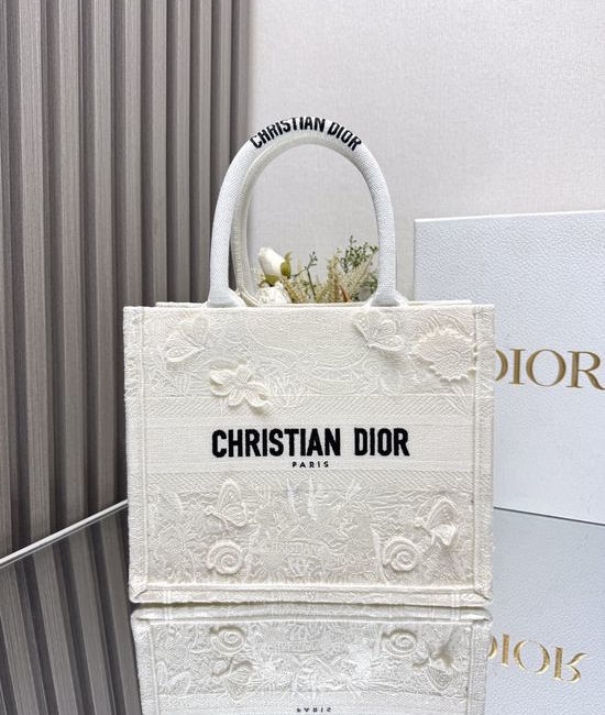 Christian Dior CD Lace Shopping Bag Embroidery Handbag