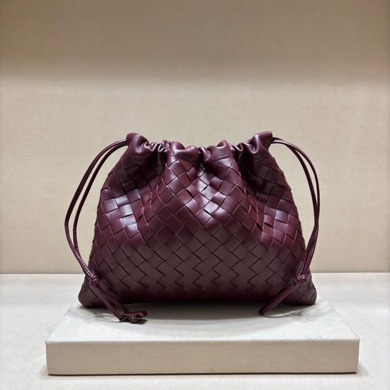 Bottega Veneta Dustbag Woven Leather Drawstring Handbag 3005