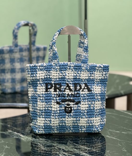Prada Small Woven Raffia Tote Bag 1BG422