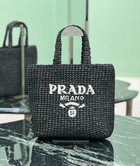 Prada Raffia Woven Small Tote Bag 1BG422