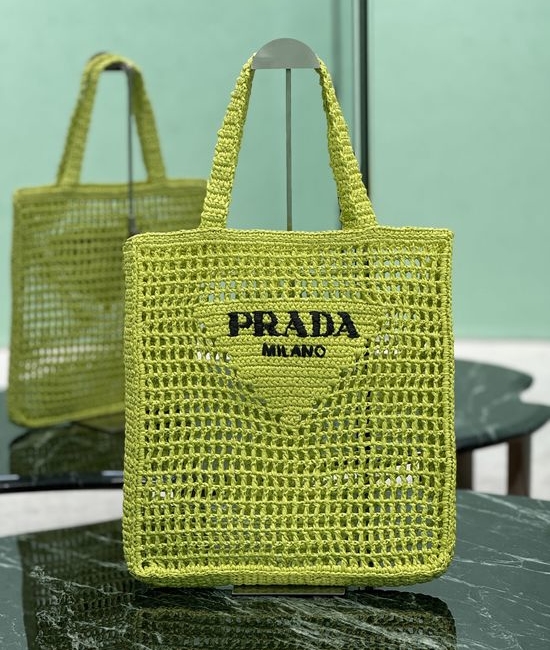 Prada Raffia Woven Tote Bag 1BG393