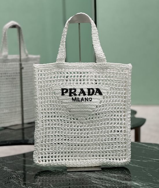 Prada Raffia Woven Tote Bag 1BG393