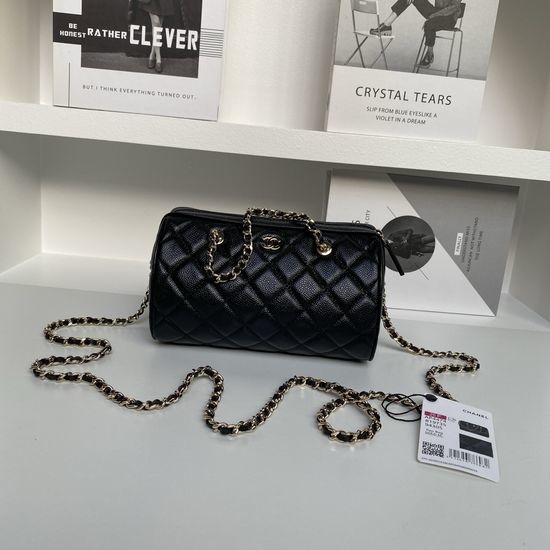 Chanel Bowling Leather Chain Handle Crossbody Bag AP4574