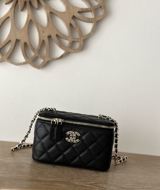 Chanel Caviar Leather Chain Cosmetic Box Bag 66033
