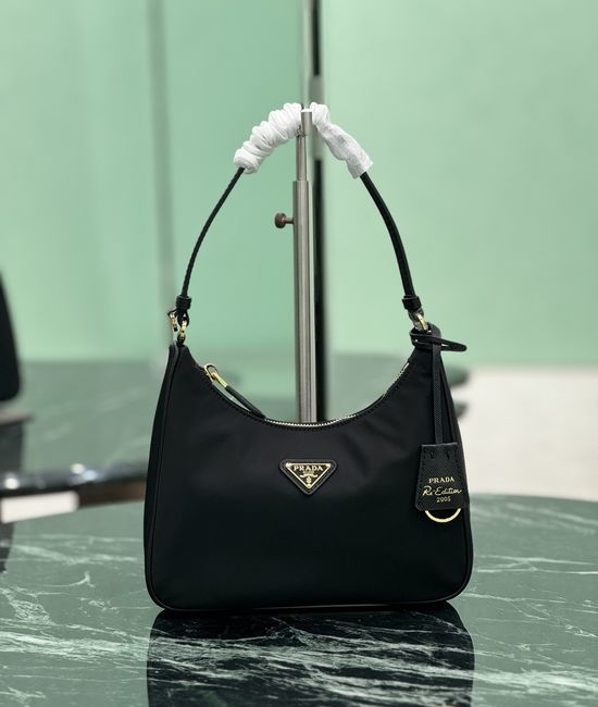 Prada Hobo Shoulder Bag Nylon Leather 1NE204