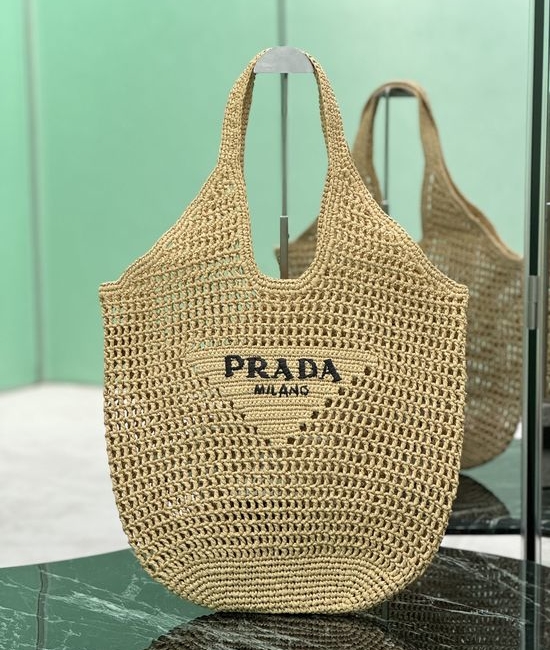 Prada Raffia Woven Tote Bag 1BG424