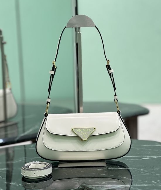 Prada Patent Leather Flap Shoulder Bag 1BD345