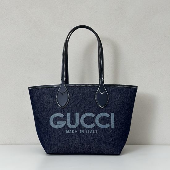 Gucci Blue Denim Blue Leather Bag 820496
