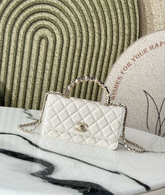 Chanel WOC Pearl Handle Lambskin Handbag 66048