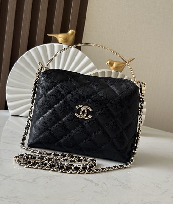 Chanel Cococrush Handle Lunch Box Bag Black 66043