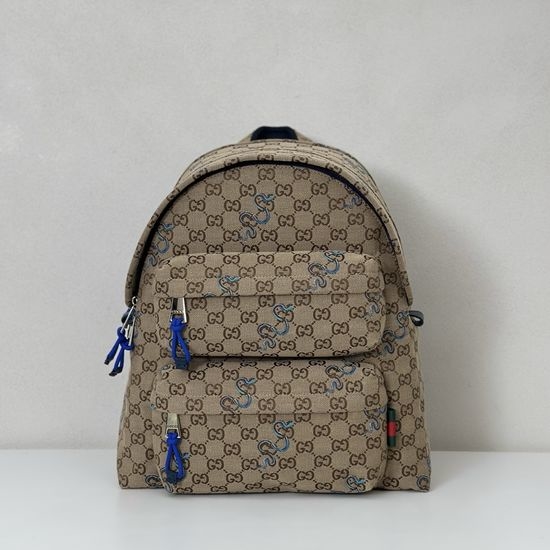 Gucci Handbag Original Leather Apricot Coffee Embroidery 800265