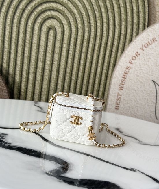 Chanel Pearl Chain Cosmetic Case Bag 66044