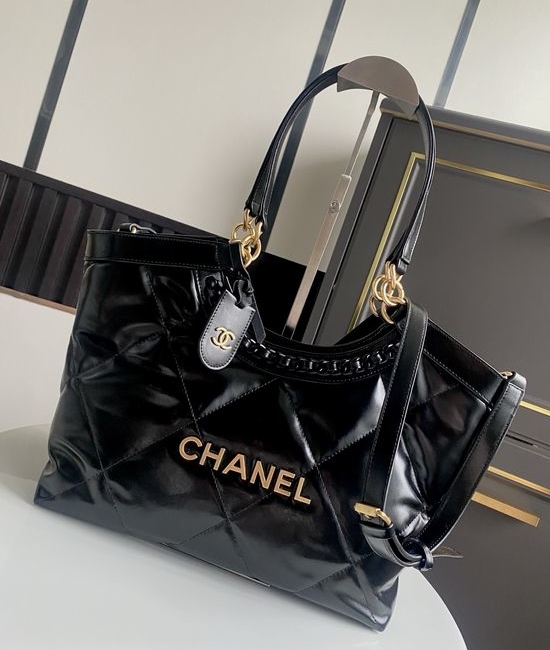 Chanel 23bag Shopping Bag Waxed Leather As3688