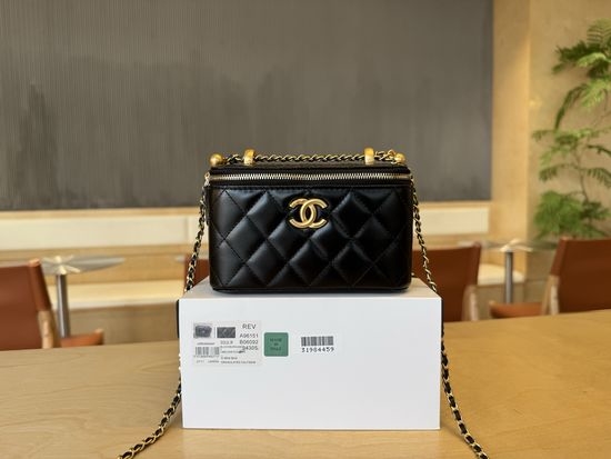 Chanel Double Gold Ball Cosmetic Case A96151