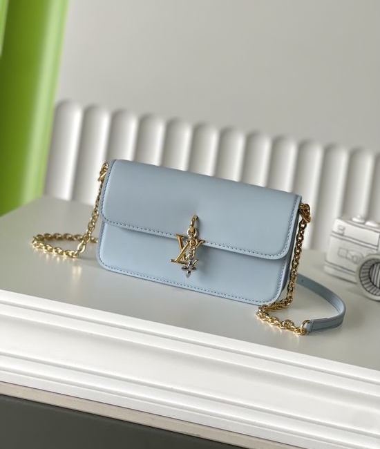 Louis Vuitton LV Blue Leather Chain Bag M14547