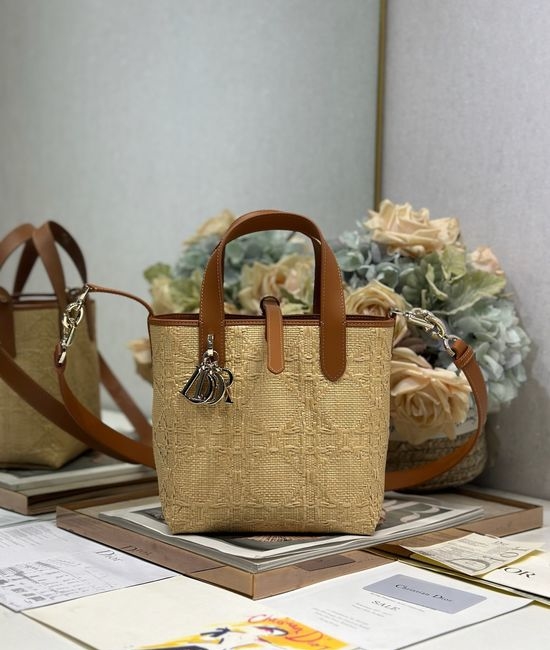 Christian Dior CD Toujours Woven Vertical Handbag 2836