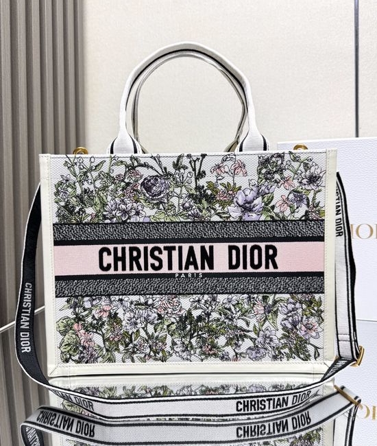 Christian Dior CD Book Tote Embroidered Medium Bag