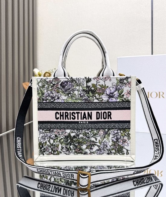 Christian Dior CD Mini Book Tote Embroidered Handbag 1265