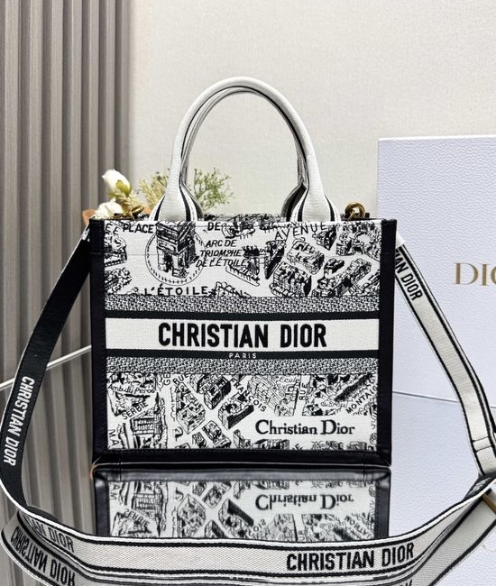 Christian Dior CD Mini Book Tote Embroidery Bag 1265 1286