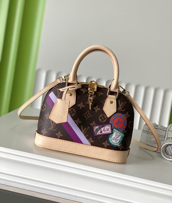 Louis Vuitton LV ALMA BB Badge Silk Print Bag M23715