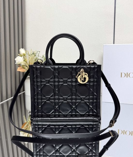 Christian Dior CD Book Tote Small Cannage Leather Handbag M1325