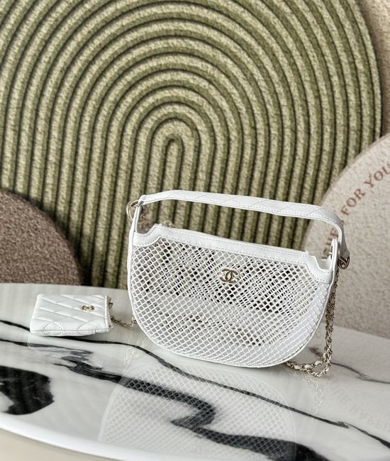 Chanel Lambskin Half-Moon Shoulder Bag 3347
