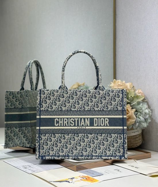 Christian Dior CD Book Tote Embroidery Handbag 1286