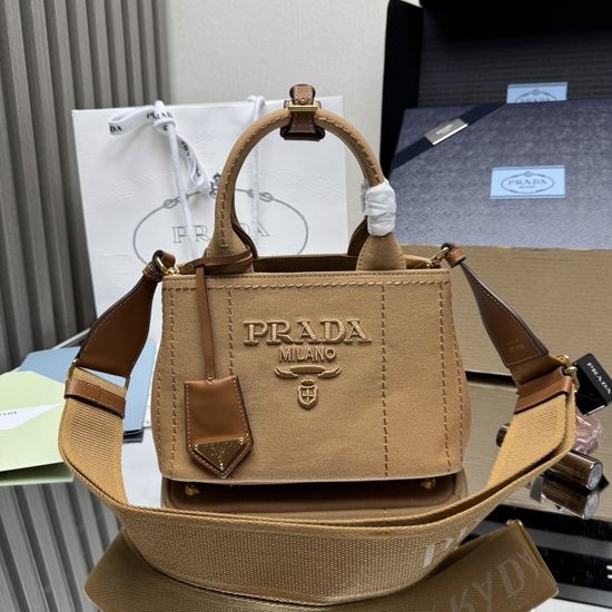 Prada Garden Linen Canvas Mini Tote 1BA038