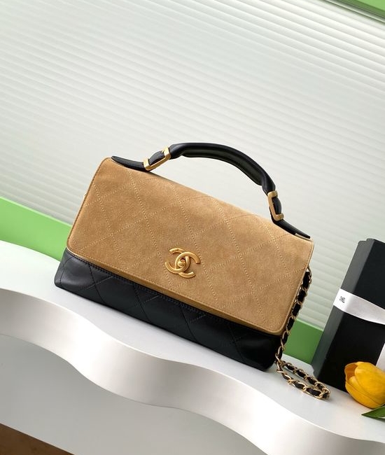 Chanel Suede Quilted Chain Handbag AS5637