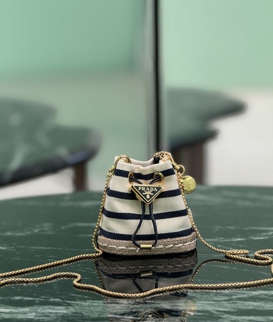 Prada Striped Mini Bucket Bag 1NR16H