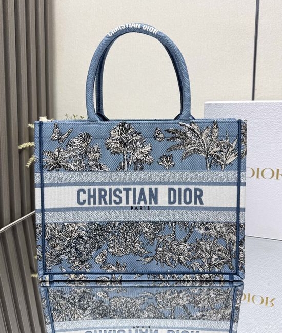 Christian Dior CD Book Tote Embroidery Handbag 1286