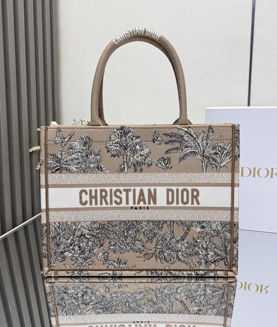 Christian Dior CD Book Tote Embroidery Handbag 1286