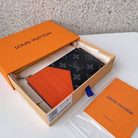 Louis Vuitton LV Coin Card Holder Orange M25843 2229