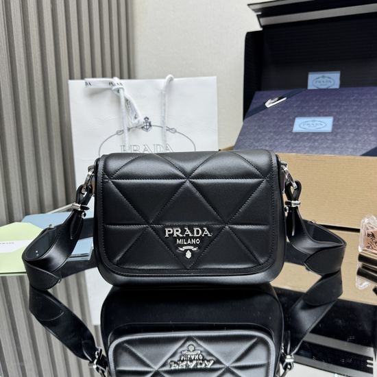Prada Quilted Leather Crossbody Bag with Imported Lambskin Interior 1BD283