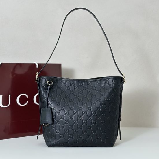 Gucci Original Leather Embossed Black Handbag 848881