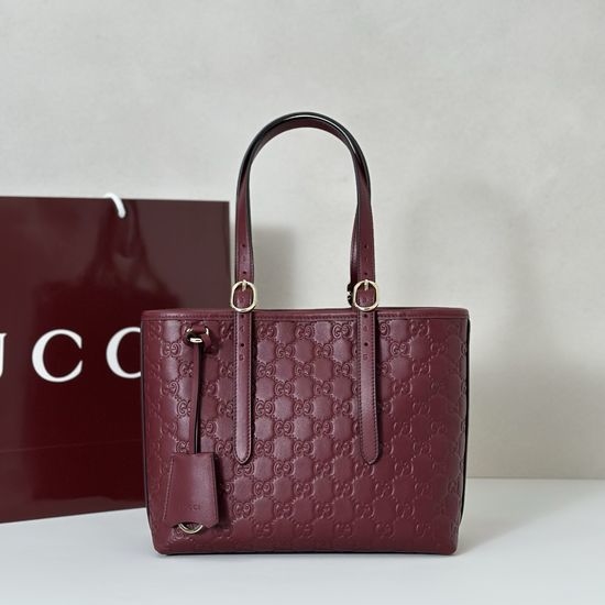 Gucci Burgundy Embossed Shoulder Bag 847456