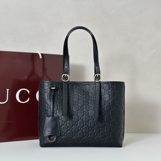 Gucci Black Embossed Leather Shoulder Bag 847456
