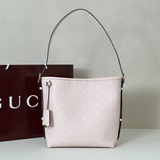 Gucci Original Leather Embossed Light Pink Handbag 848881