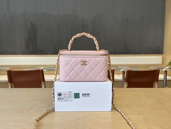 Chanel Cosmetic Box Leather Handle Bag 15340