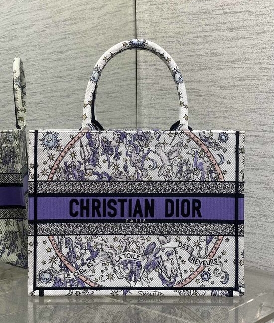 Christian Dior CD Tote Embroidery Pattern Handbag 8001