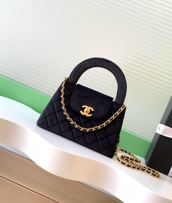 Chanel Kelly Velvet Handbag AS4416