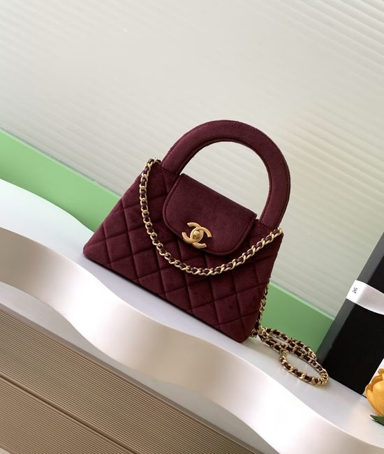 Chanel Kelly Velvet Handbag AS4416