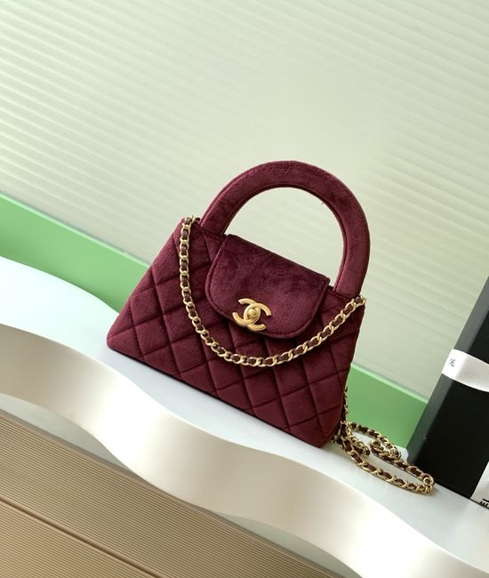 Chanel Velvet Kelly Handle Shoulder Bag AS4416