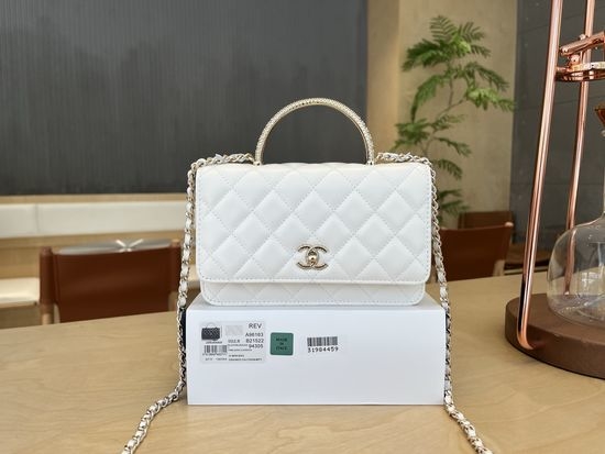 Chanel Woc Crystal Handle Lambskin Bag A96163