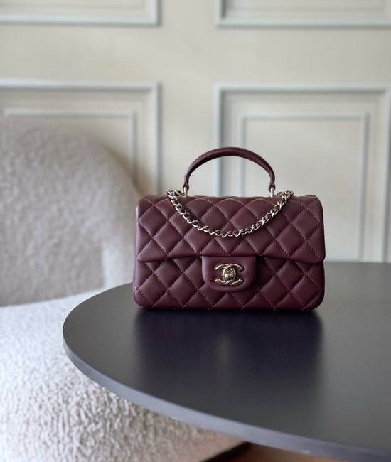 Chanel Mini CF Handle Flap Bag Quilted Lambskin AS2431